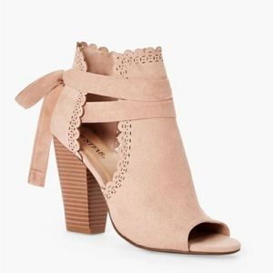 Just For Fun Scalloped Open Toe Bootie